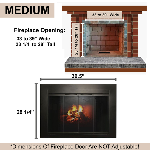 For 33" To 39" Wide x 23 1/4" To 28" Tall Openings = Finished Frame Size 39 1/2 x 28 1/4 - Medium