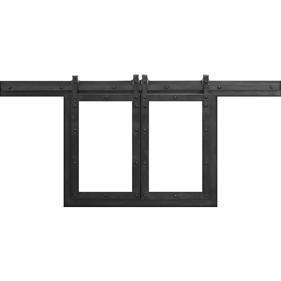 Paterson Sliding Fireplace Door in Matte Black