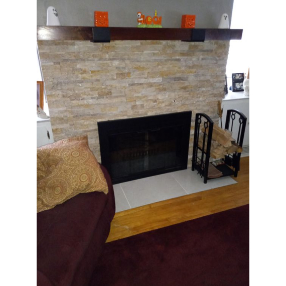 Satin Black Fremont Masonry Fireplace Trackless BiFold Door