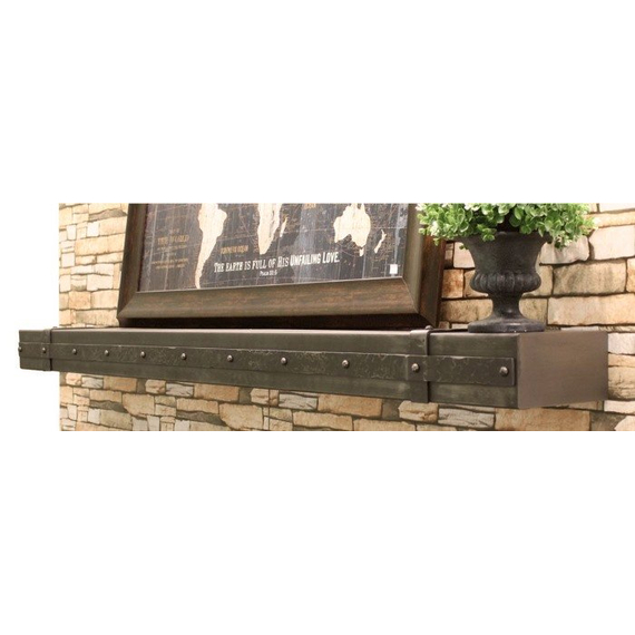 Allegheny Steel Mantel Shelf in Antique Black premium finish