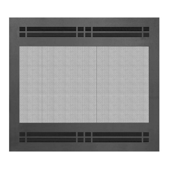 Cascade Fixed Screen Direct Vent Refacing shown in Matte Black powder coat finish with STO1523 louver design