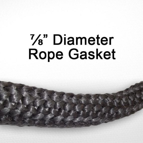 7/8" black graphite impregnated rope gasket for wood stoves.