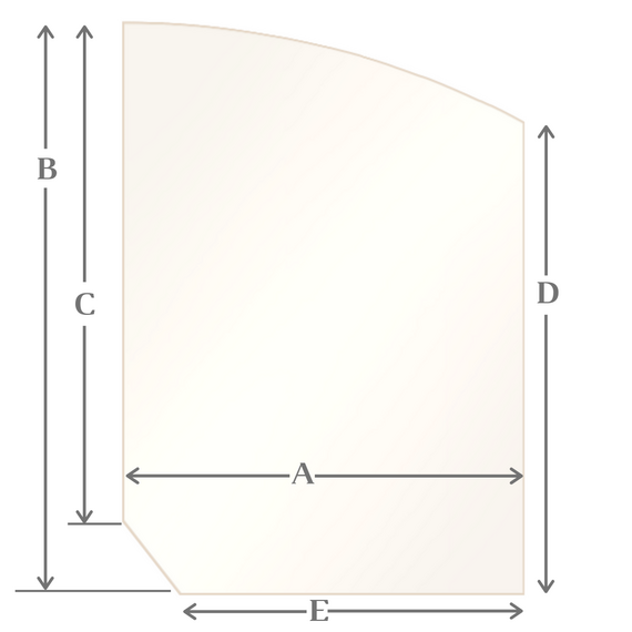 A11 Specialty cut pyroceramic glass for wood stoves