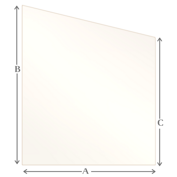 R9 Specialty cut pyroceramic glass for wood stoves