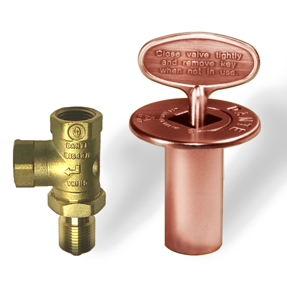 Dante Antique Copper Angled Quarter-Turn Shut-Off Valve Kit