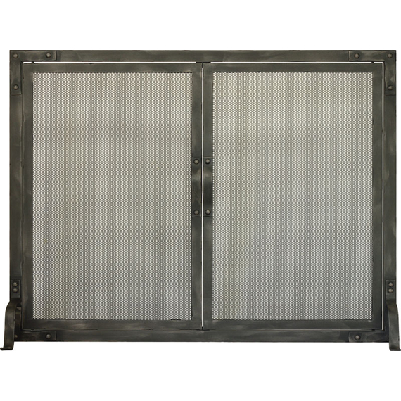 Chesapeake Working Doors Fireplace Screen shown in Burnished Bronze premium finish