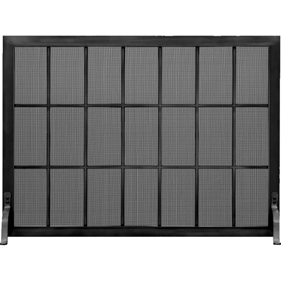 Industrial Fireplace Screen shown in matte black