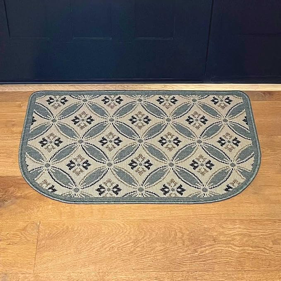 Pilgrim 23” x 36” Concentric Non-Slip Back Rectangular Hearth Rug | PG-19624 in Door Step