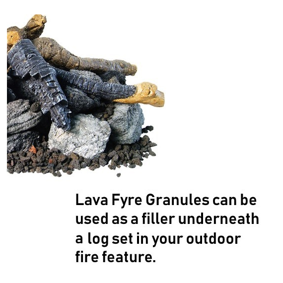 Use lava fyre granules underneath your Beachwood Stack fire pit log set!