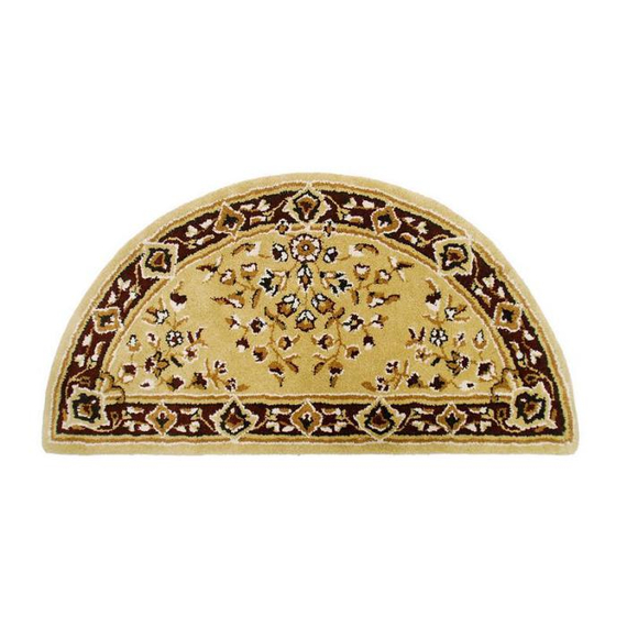 Minuteman 44” x 22” Oriental Beige Half-Round Hearth Rug | MM-H-24