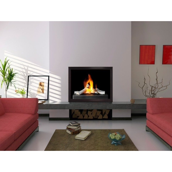 Slim Moderne ZC Fireplace Door in Espresso