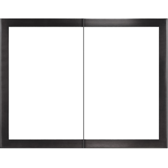 Slim Moderne Zero Clearance Fireplace Door in Rustic Black