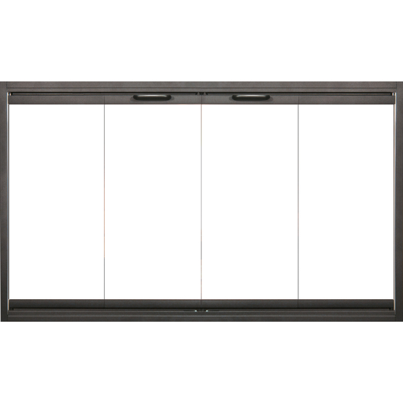 Thin-Line Fireplace Door in Black