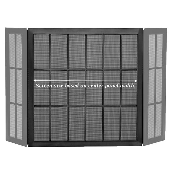 Screen size is based on the center panel width