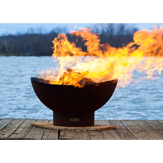 Fire Pit Art 36" Scallops Wood Burning Fire Pit