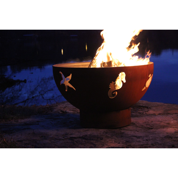 Sea Creatures Fire Pit Burning