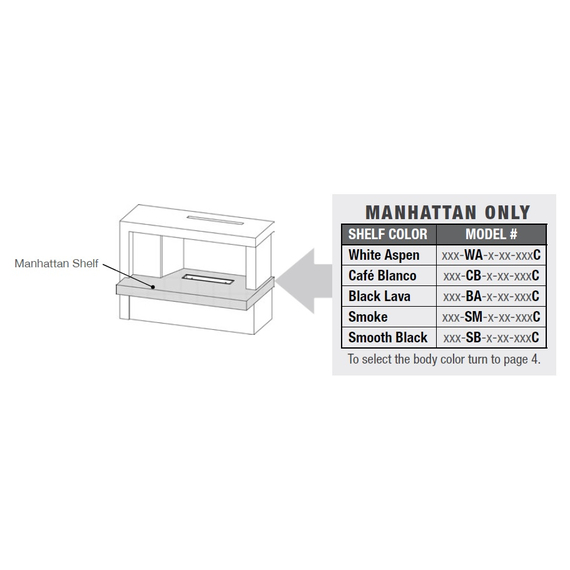 Manhattan Vented Outdoor Gas Fireplace Shelf