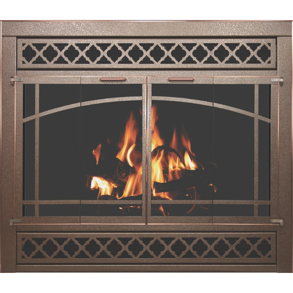 ZC Refacing Vintage Vein Finish And Brushed Copper Door Trim, Main Frame Trim And Handles (SHOWN WITH REMOVABLE with STO1518 louver design)