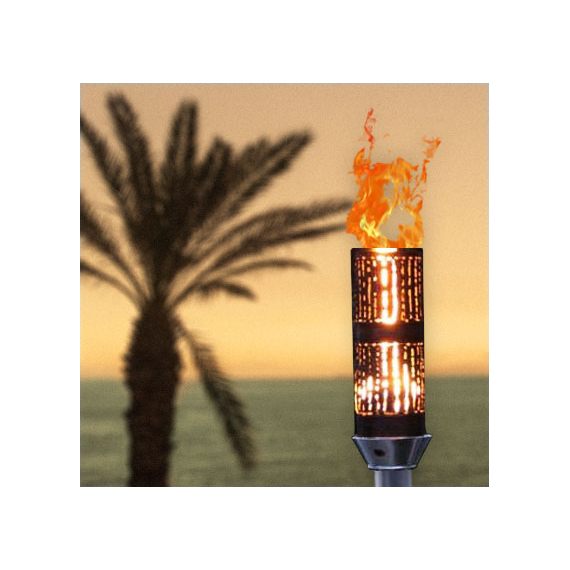 Bamboo tiki torch with vulcan ignition