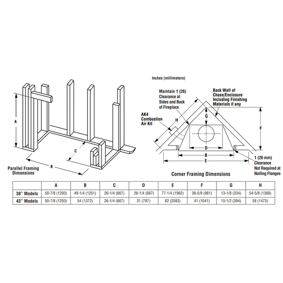 Superior WRT3538 Framing Dimensions