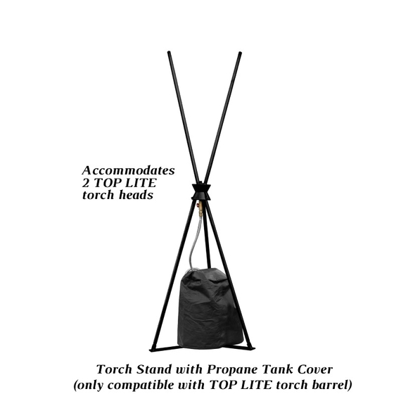 Torch stand with propane tank cover