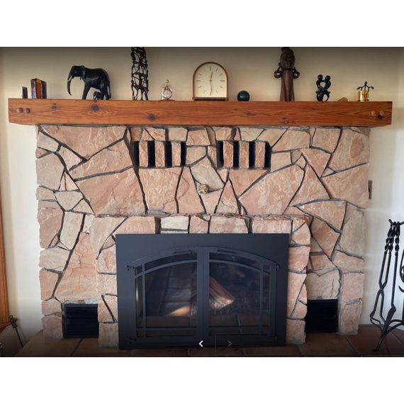 Cascade Air Sealed Masonry Fireplace Door with Arched Door and Window Pane With Ceramic Glass