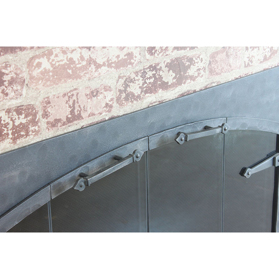Top mounted handles on the Forged Steel Laramie Arch Conversion masonry fireplace door