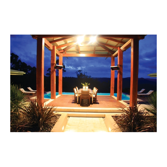 Patio Scene with Bromic Platinum 500 Smart-Heat Gas | 5 Burner Radiant Heater 39800 BTU