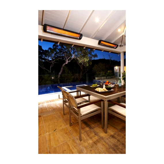 Outdoor Patio with Two Bromic 3000W Tungsten Smart-Heat Electric Heater | 220V-240V One Element Black