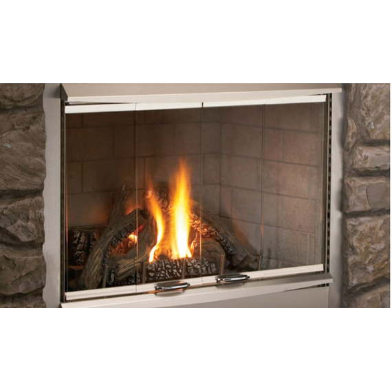 Superior VRE4342 Shown with Optional Stainless Steel Bi-Fold Fireplace Door