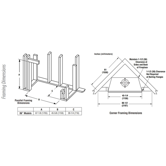WRE4536 Framing Dimensions