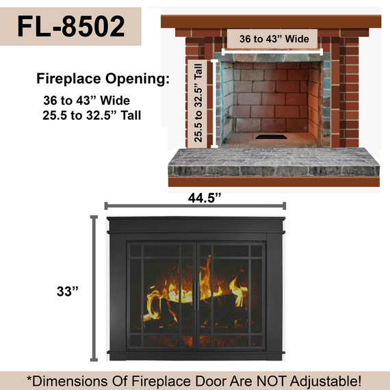 For 36" To 43" Wide x 25 1/2" To 32 1/2" Tall Openings = Finished Frame 43.5 x 33 (FL-8502 Large)