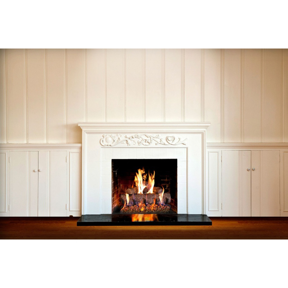 Northern Red Oak log set in a vented fireplace