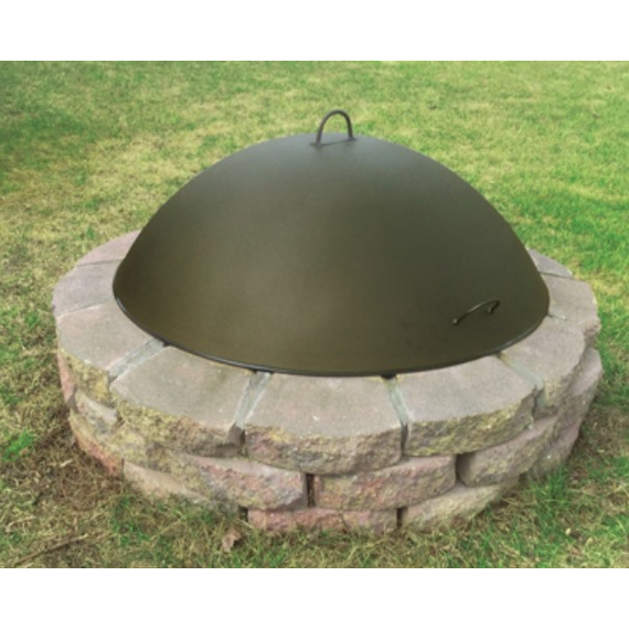 The 42 inch dome cover for fire pits can cover features up to 40 inches in diameter.
