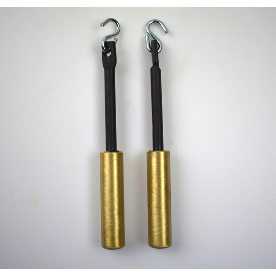 4" Solid Satin Brass Mesh Curtain Wands