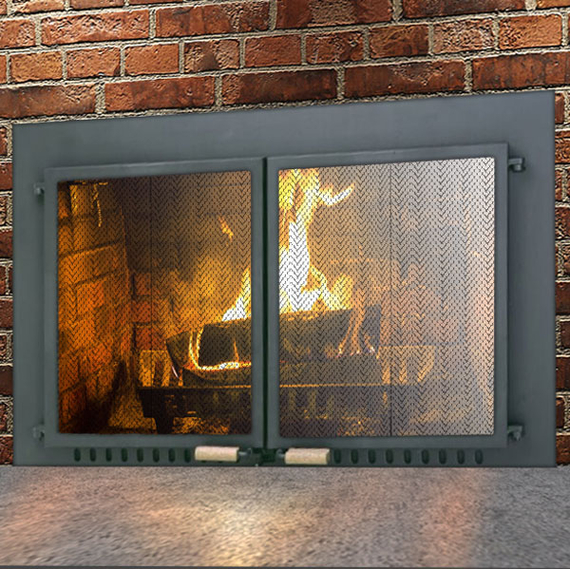 Supreme Air Seal Fireplace Door in Black