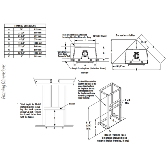WRT3920 Framing Dimensions