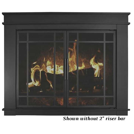 Finley masonry fireplace door - shown without riser bar