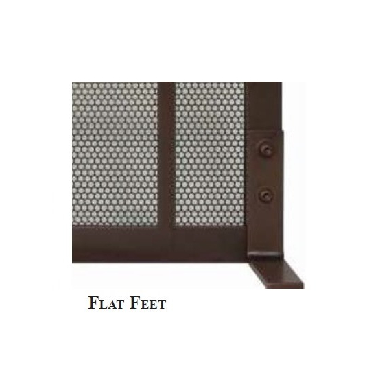 Flat style support feet come standard with the Relic fireplace screen.