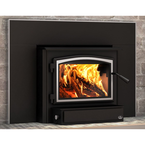 Osburn 2000 Wood Insert shown with Brushed Nickel Door and Trim