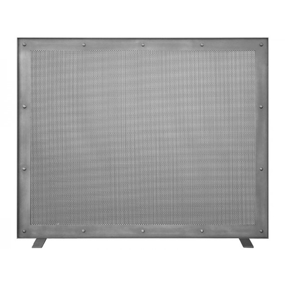 Relic Single Panel Fireplace Screen shown in Antique Grey premium finish