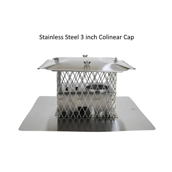 Stainless steel 3x3 inch co-linear cap