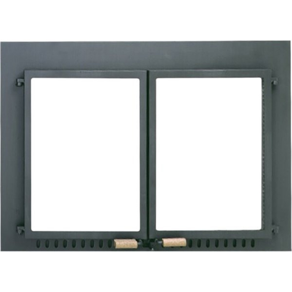 Supreme Seal Tempered Glass Masonry Fireplace Door in Black