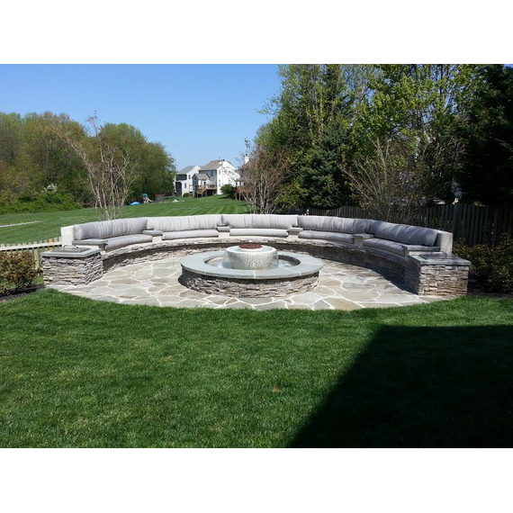 California Fountain Fire and Water Bowl shown in white with a custom basin