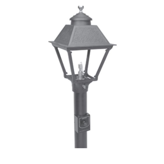 Everglow In Ground Gas Lamp Kit - Lamp Head, Post and Ignition System