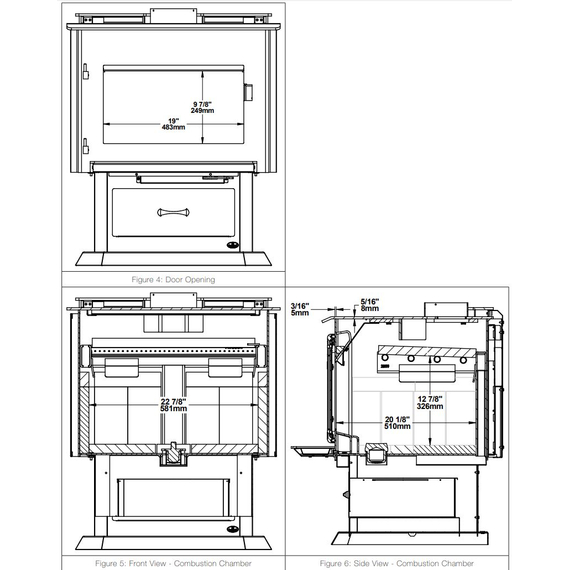 Door and Combustion Chamber Dimensions