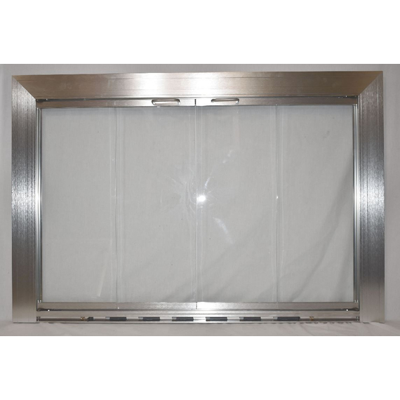 Savannah Brushed Satin Nickel Masonry Fireplace Door