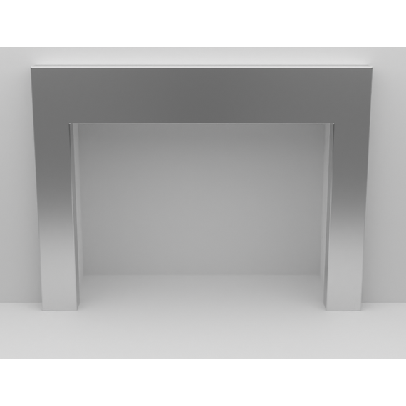 3 Sided Fireplace Surround In Brushed Stainless Steel Finish