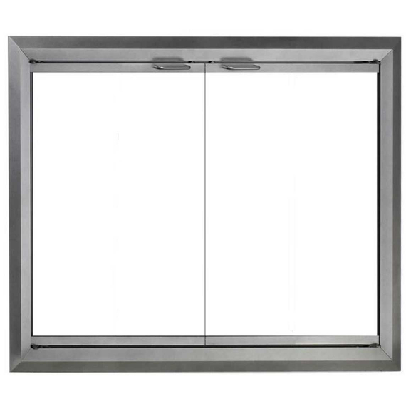 Apex Outdoor Fireplace Door in Silver