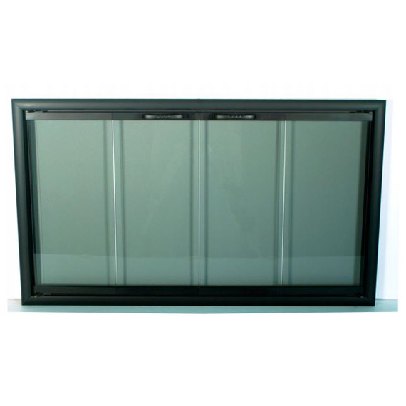 42" Basic Z Glass Fireplace Door In Rustic Black